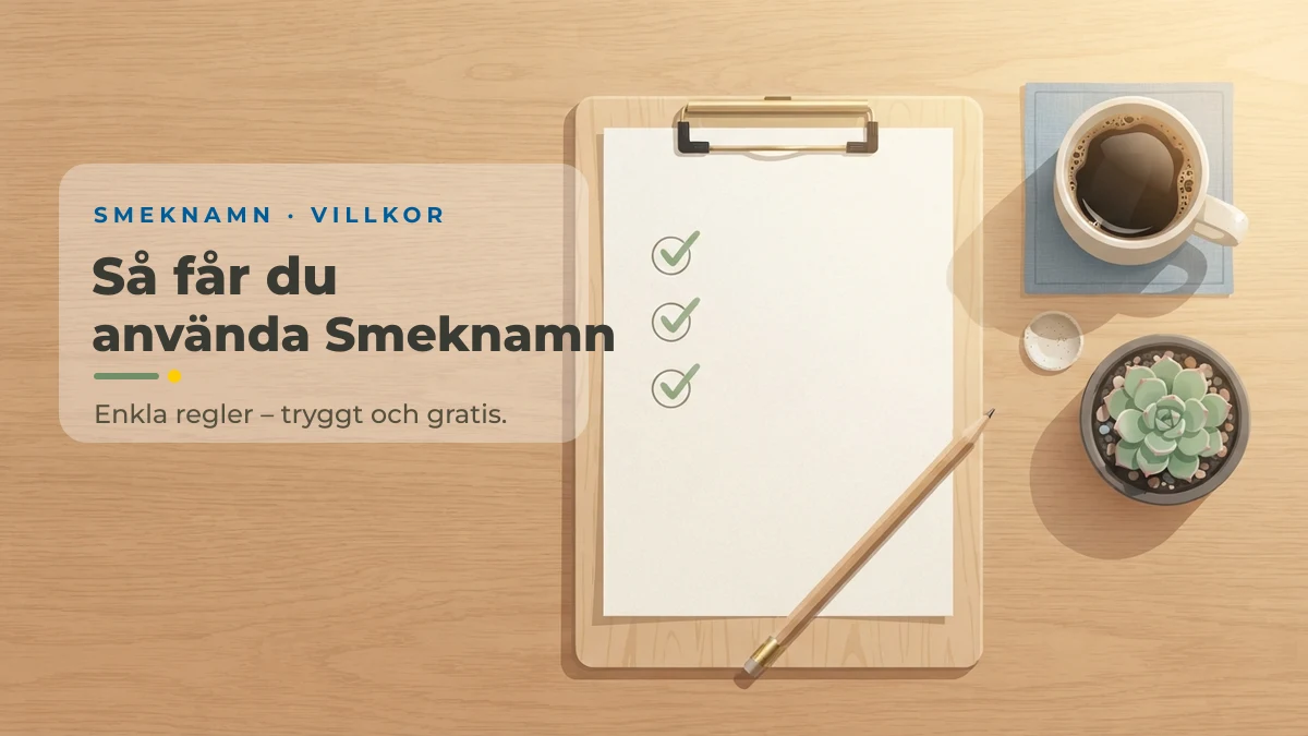 Checklista på skrivbord – så får du använda Smeknamn