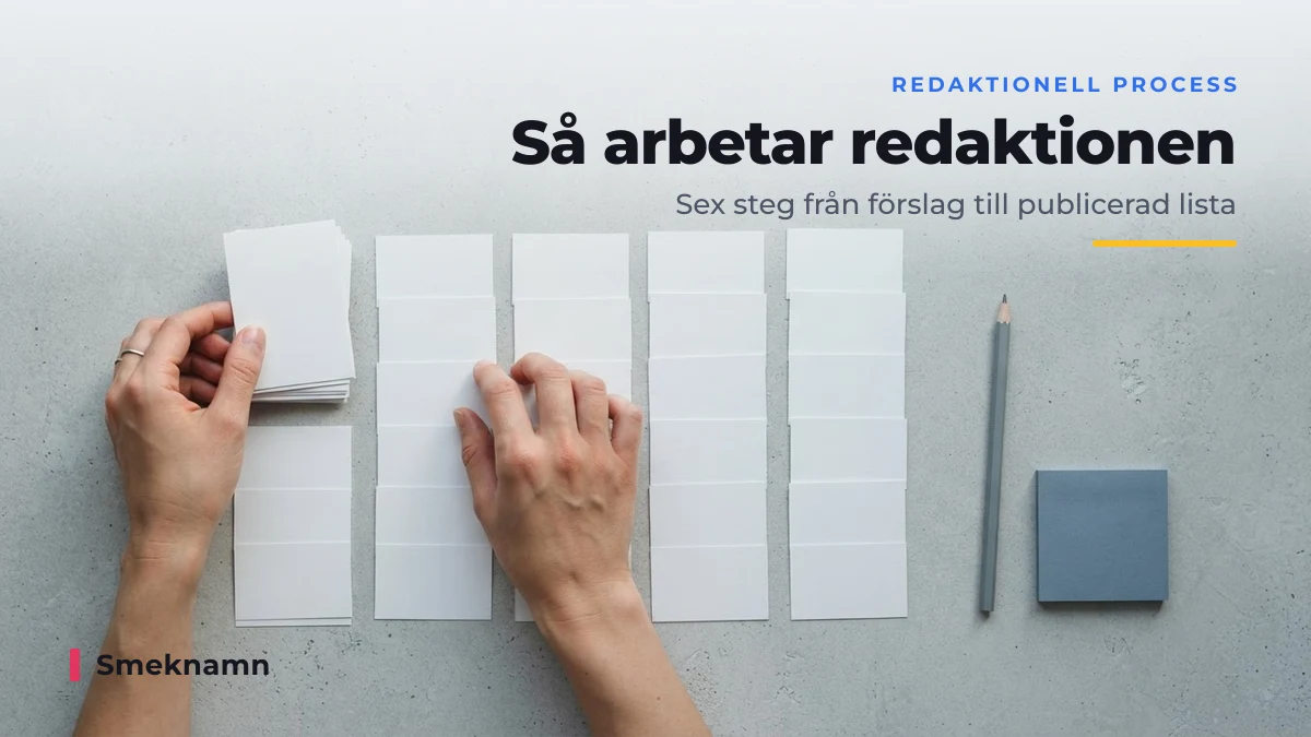 Redaktionell process: sex steg innan ett smeknamn publiceras